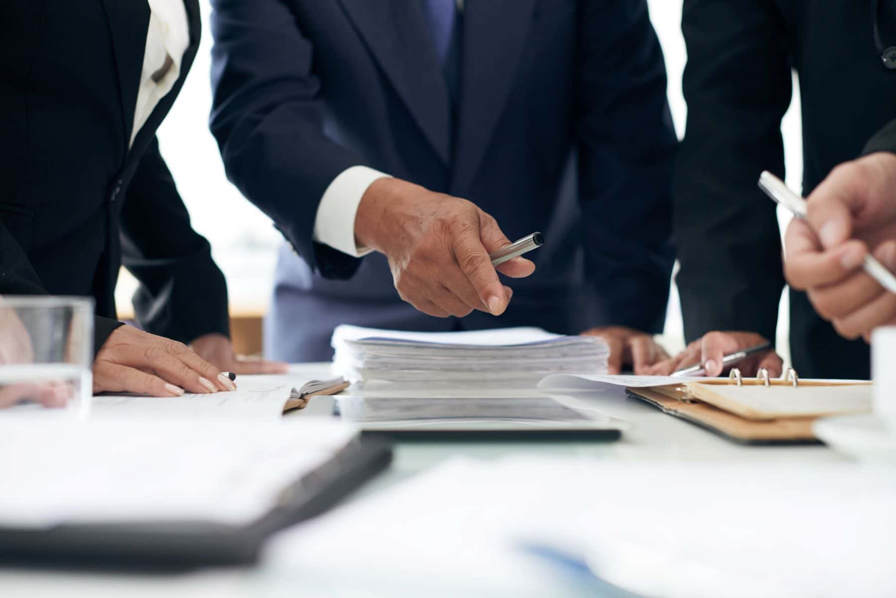 Attorneys looking over documents