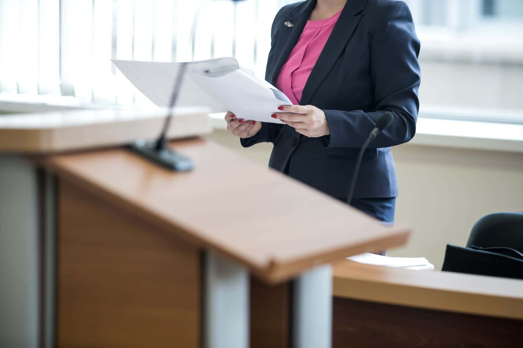 Attorney preparing for cross examination