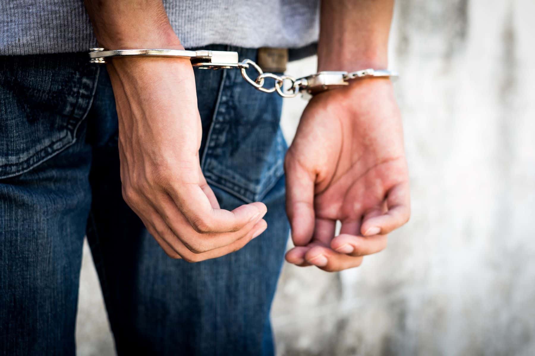 Man wearing handcuffs