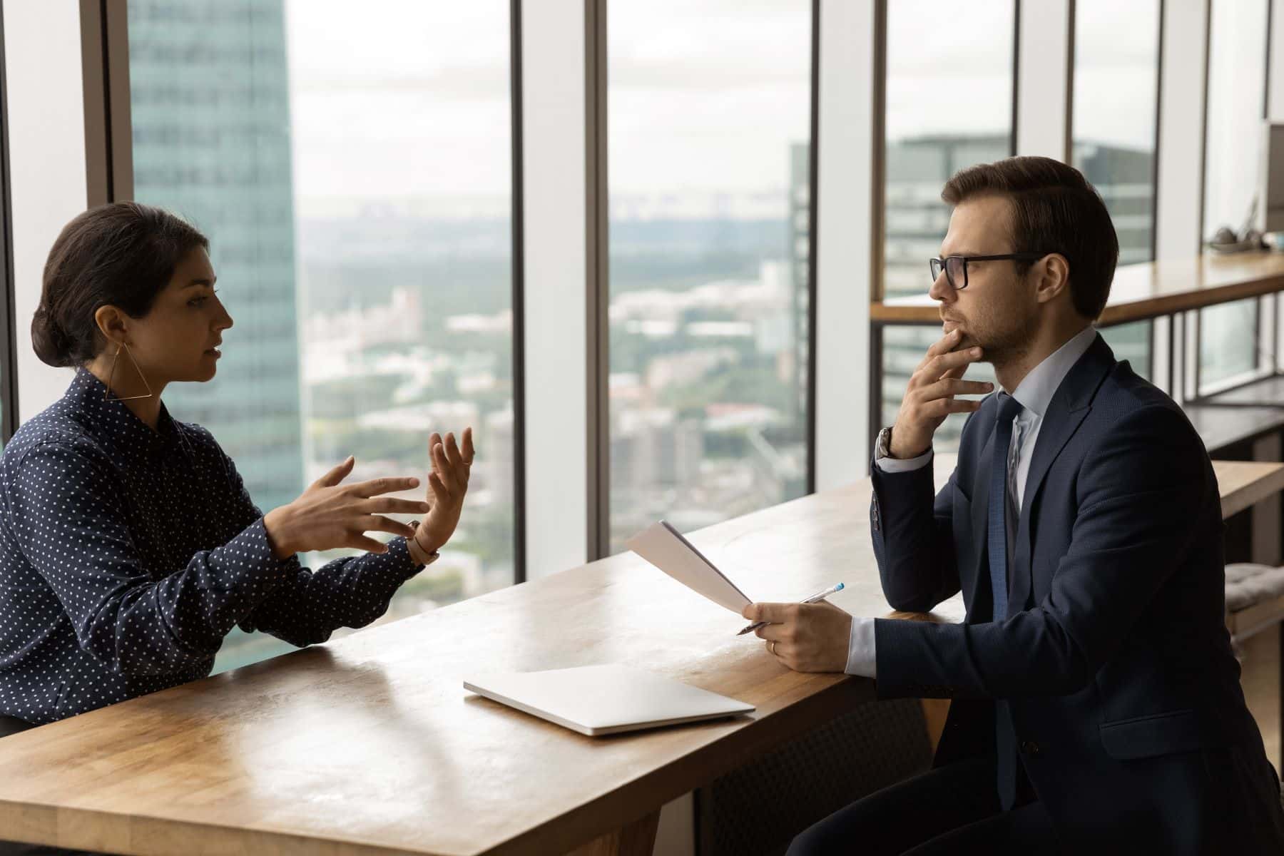 Attorney interviewing expert witness