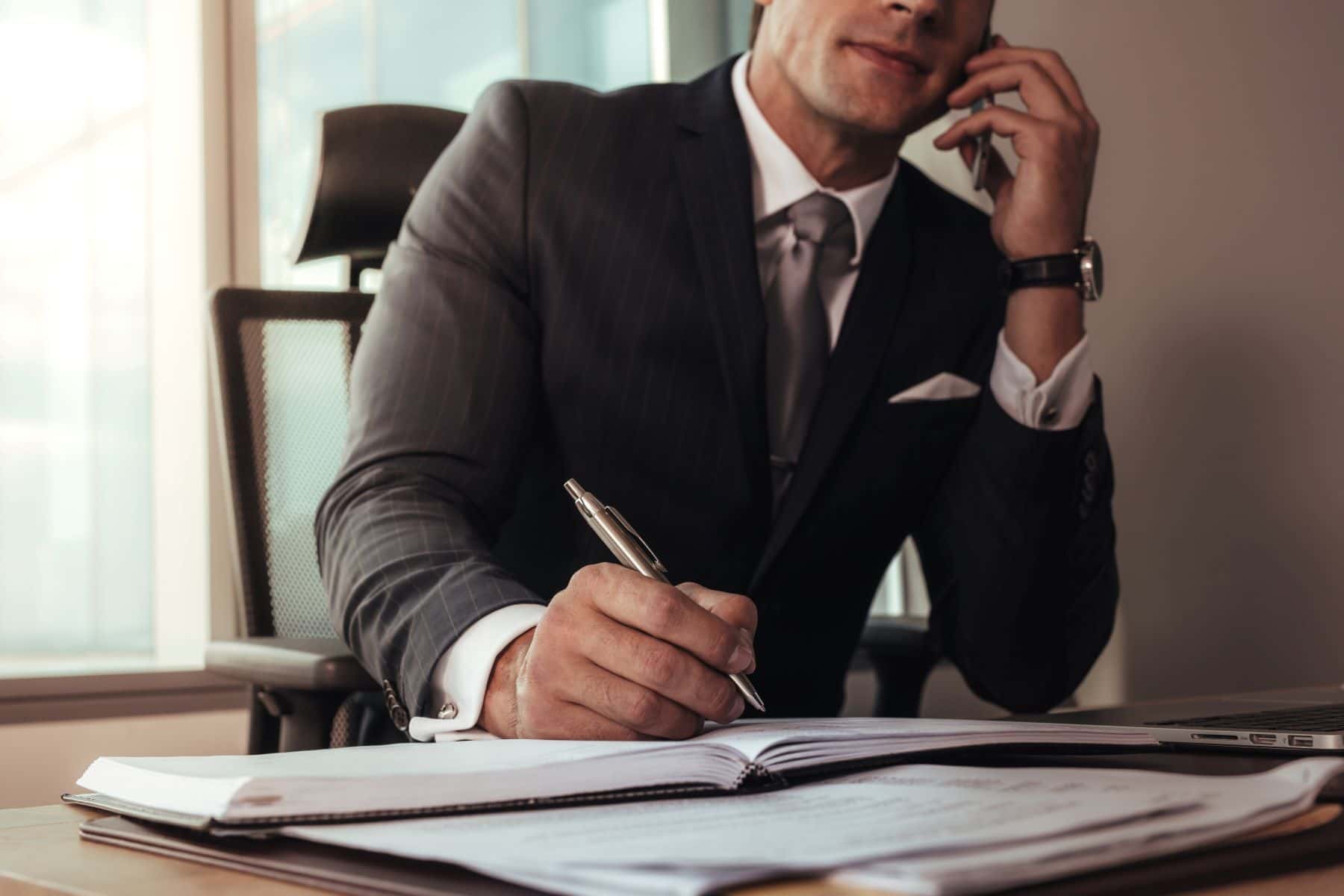 Attorney making phone call