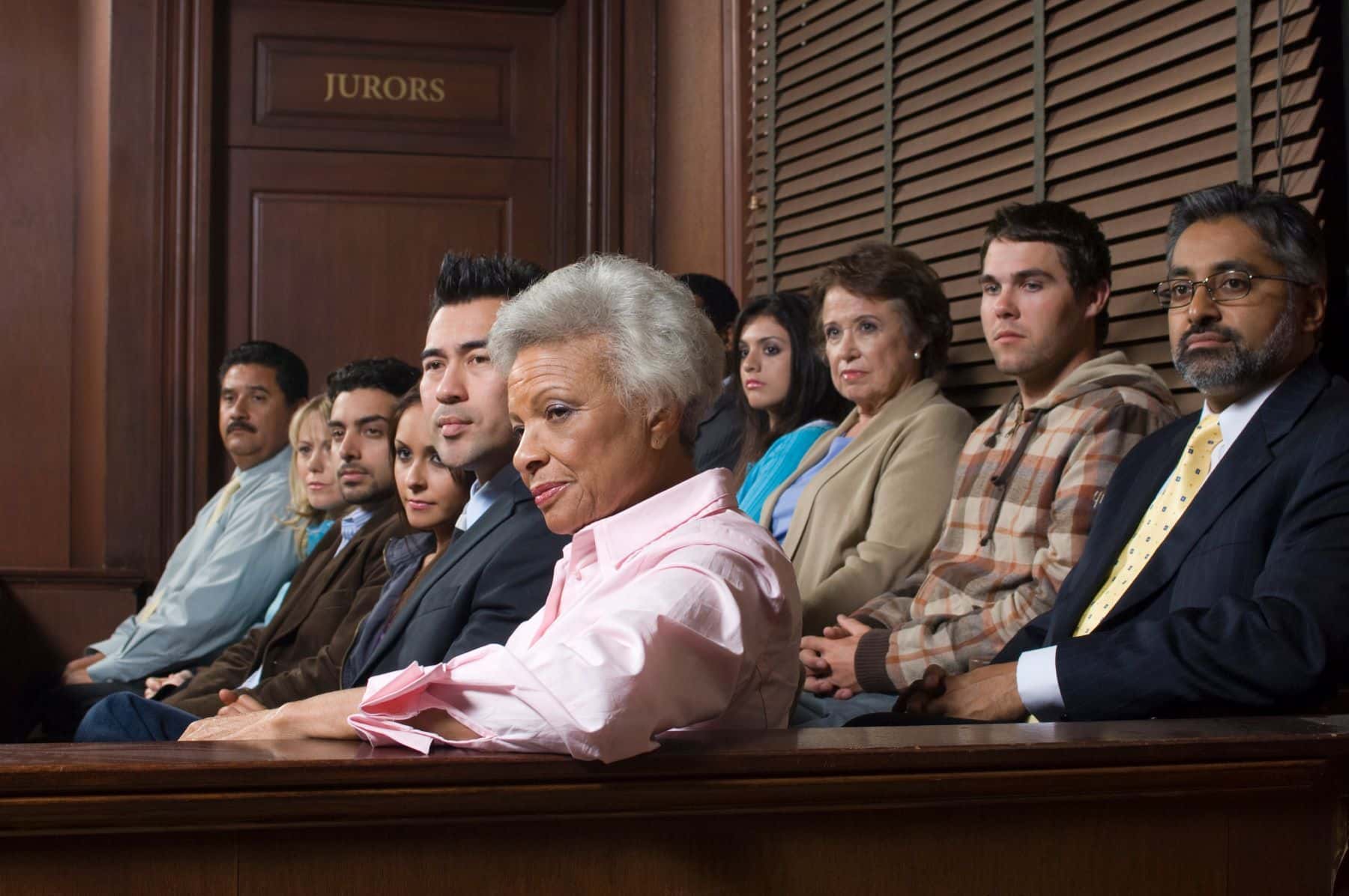 Group of jurors in a courtroom