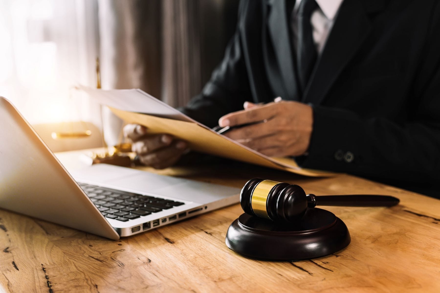 Attorney on computer