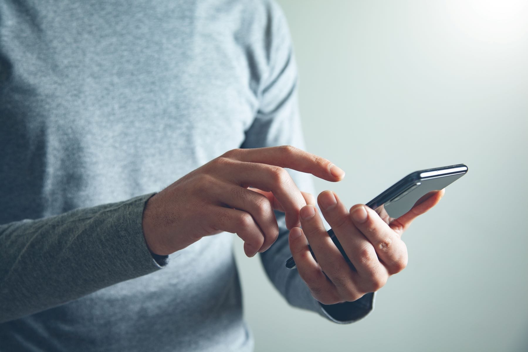 Person using smart phone